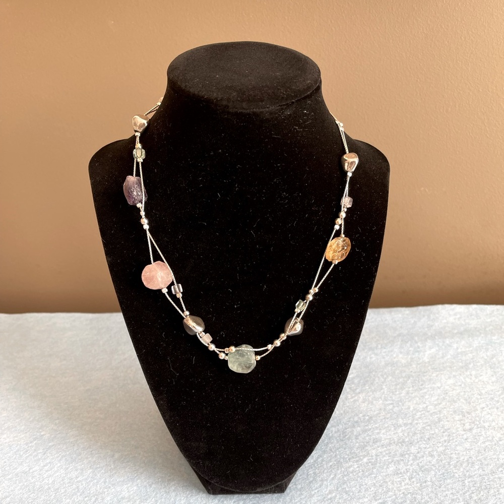 Silpada Sterling Silver Gemstone Nugget Necklace